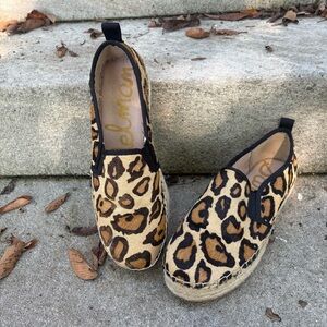 Sam Edleman Leopard Print Slip-On Espadrilles